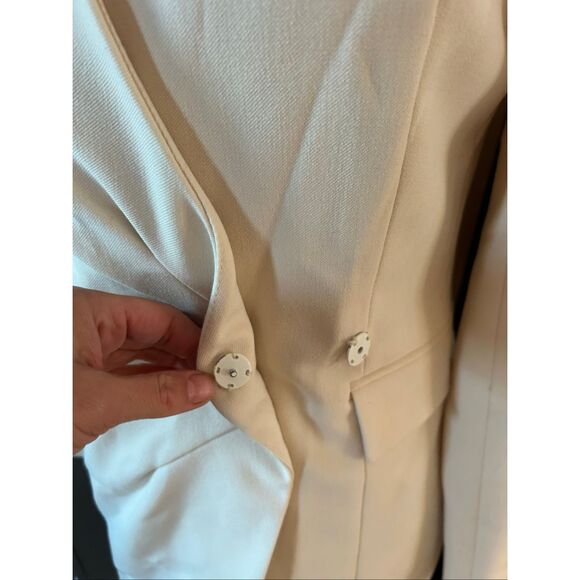 Zara Draped Blazer Mini Dress Wrap White SIZE XS BLOGGERS FAVORITE - Picture 4 of 8